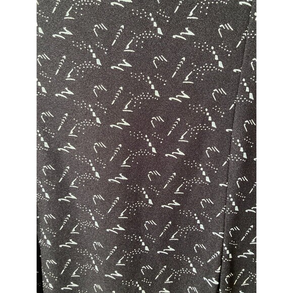 Vintage 80s Dress 1980s Black & White Drop Waist Secretary Retro Size Large - Picture 4 of 6